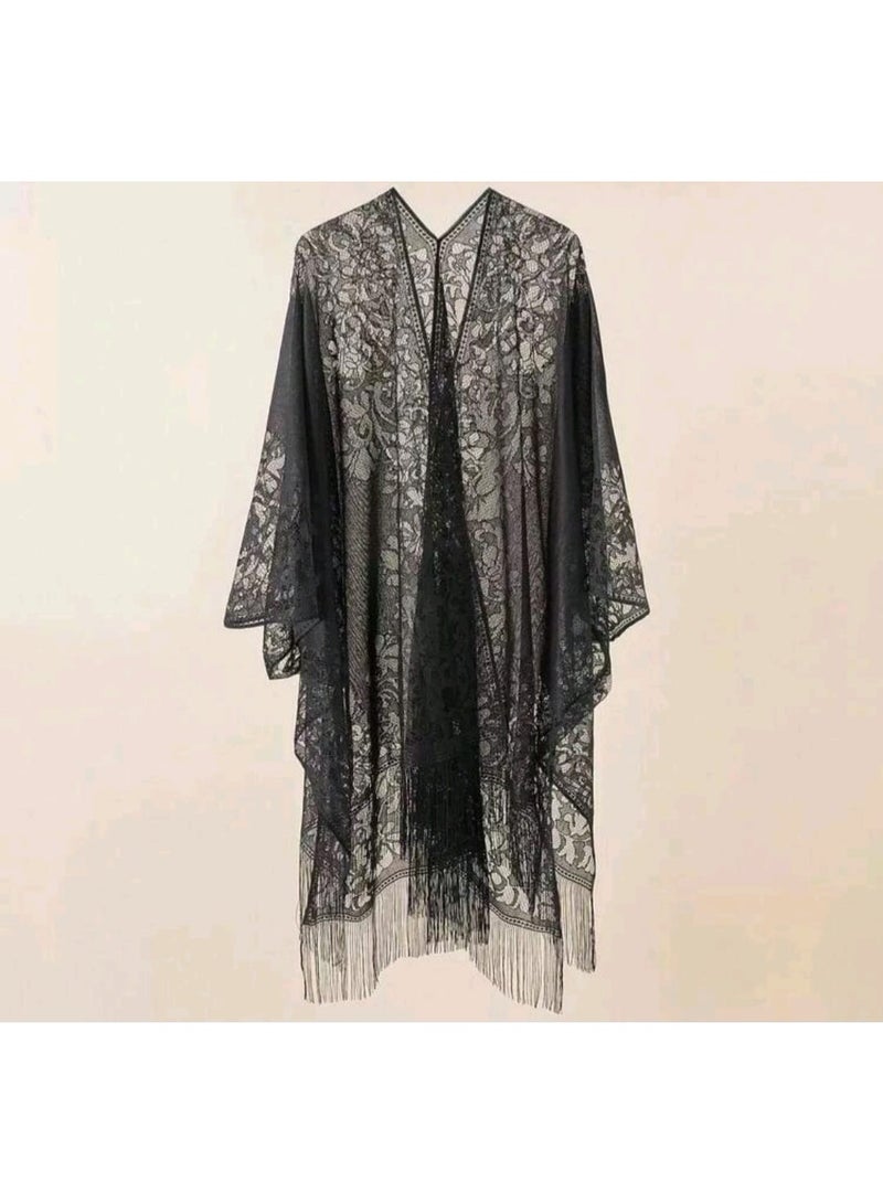 Shein 1pc Lace Cover Up Shawl Coverup, Beach Vacation - Image 3